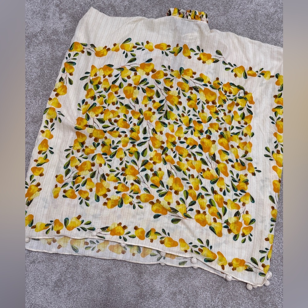Farm Rio - OFF-WHITE CASHEW SCARF COVERUP DRESS - size Small - EUC - Picture 11 of 16